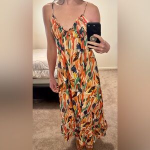 Hello Molly Colorful Abstract Maxi Dress Size 4